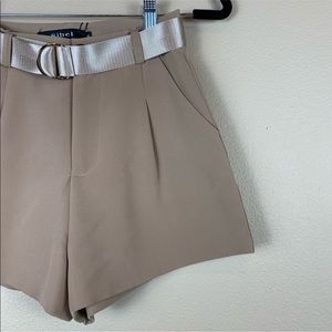 Sibel Pleated Belted High Waist Dress Shorts